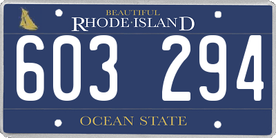 RI license plate 603294
