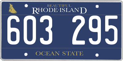 RI license plate 603295