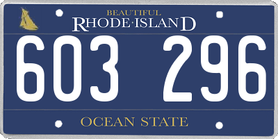 RI license plate 603296