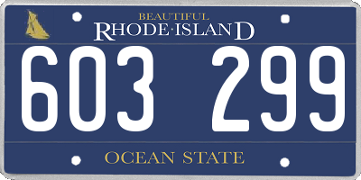 RI license plate 603299