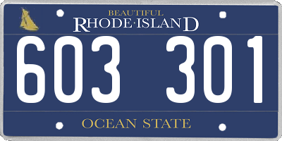 RI license plate 603301