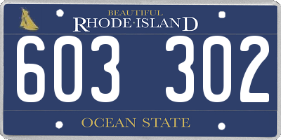 RI license plate 603302