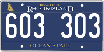 RI license plate 603303
