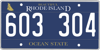RI license plate 603304