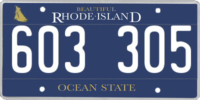 RI license plate 603305