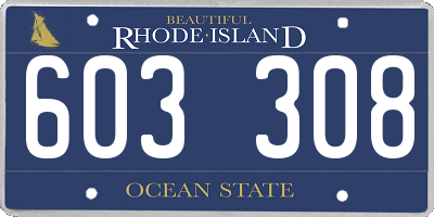 RI license plate 603308