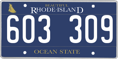 RI license plate 603309
