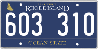 RI license plate 603310