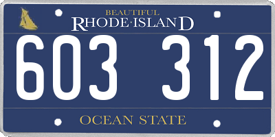 RI license plate 603312