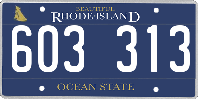 RI license plate 603313