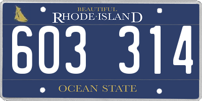 RI license plate 603314