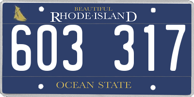 RI license plate 603317