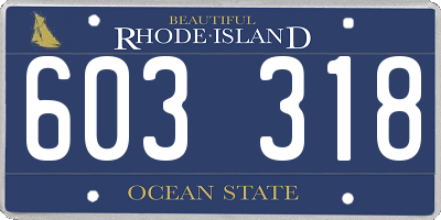 RI license plate 603318