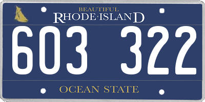 RI license plate 603322