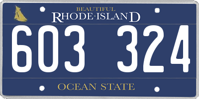 RI license plate 603324