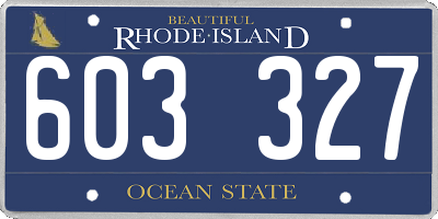 RI license plate 603327