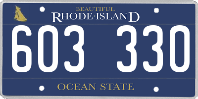 RI license plate 603330