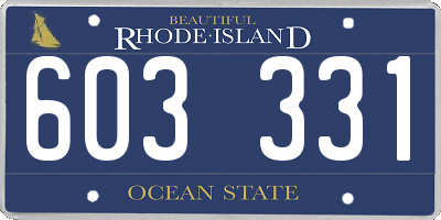 RI license plate 603331