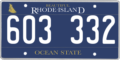 RI license plate 603332