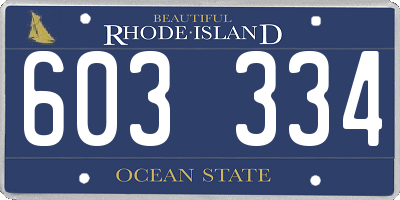 RI license plate 603334