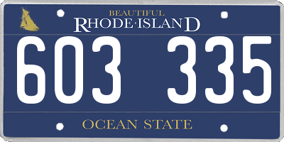 RI license plate 603335
