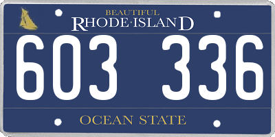 RI license plate 603336