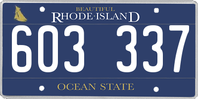 RI license plate 603337