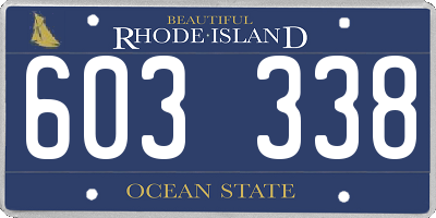 RI license plate 603338