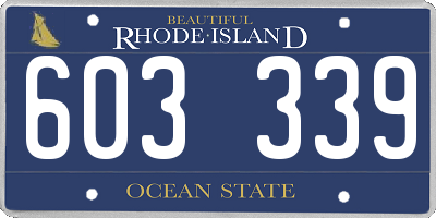RI license plate 603339