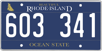 RI license plate 603341