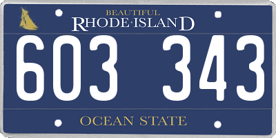 RI license plate 603343