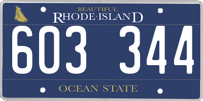 RI license plate 603344