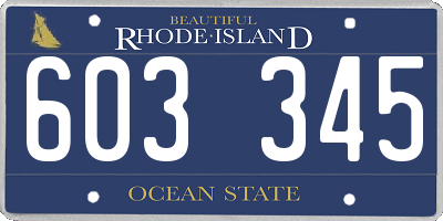 RI license plate 603345