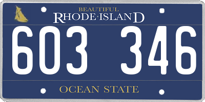 RI license plate 603346