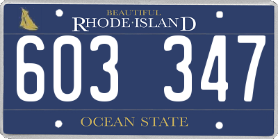 RI license plate 603347