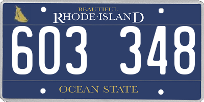RI license plate 603348