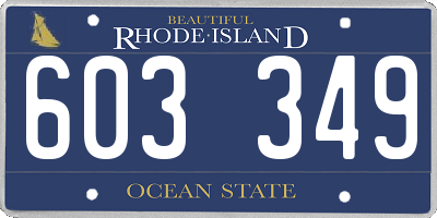 RI license plate 603349