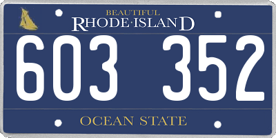 RI license plate 603352