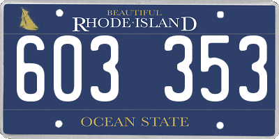 RI license plate 603353