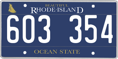 RI license plate 603354