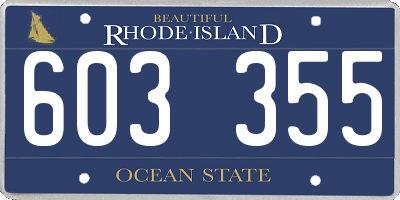 RI license plate 603355