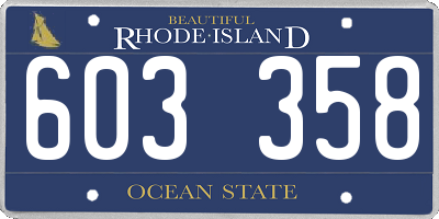 RI license plate 603358