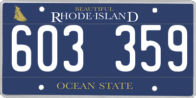 RI license plate 603359