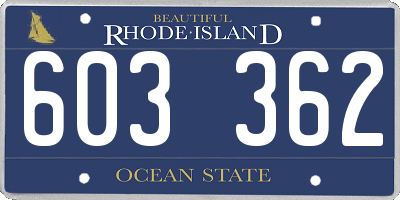 RI license plate 603362