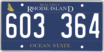RI license plate 603364