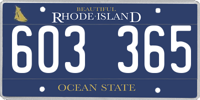 RI license plate 603365
