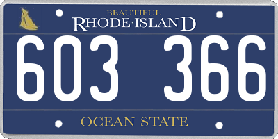 RI license plate 603366