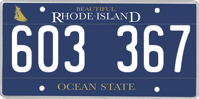 RI license plate 603367