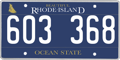 RI license plate 603368