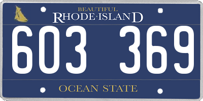 RI license plate 603369